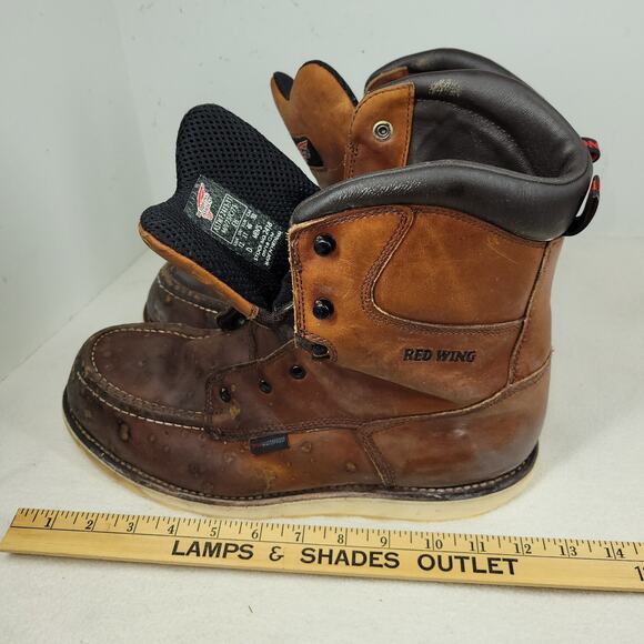 Red Wing Boots Mens Sz 12 D Brown Waterproof Boot Workwear Gorpcore Utility Work - Picture 3 of 16